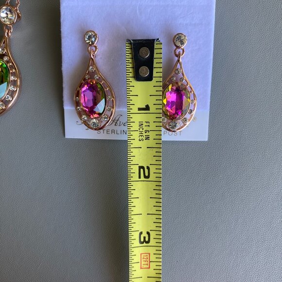 FAC Swarovski Teardrop Crystal Necklace & Earrings Set - Picture 6 of 10